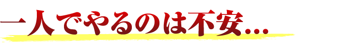 一人でやるのは不安...