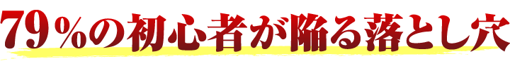 79%の初心者が陥る落とし穴